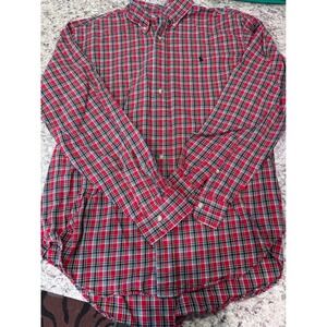 Polo Ralph Lauren Mens Classic Fit Red Plaid Button Down Shirt Large